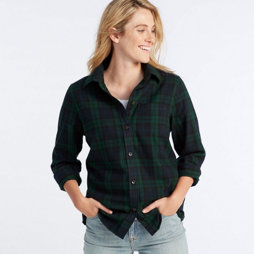 Forest green/black flannel button up shirt